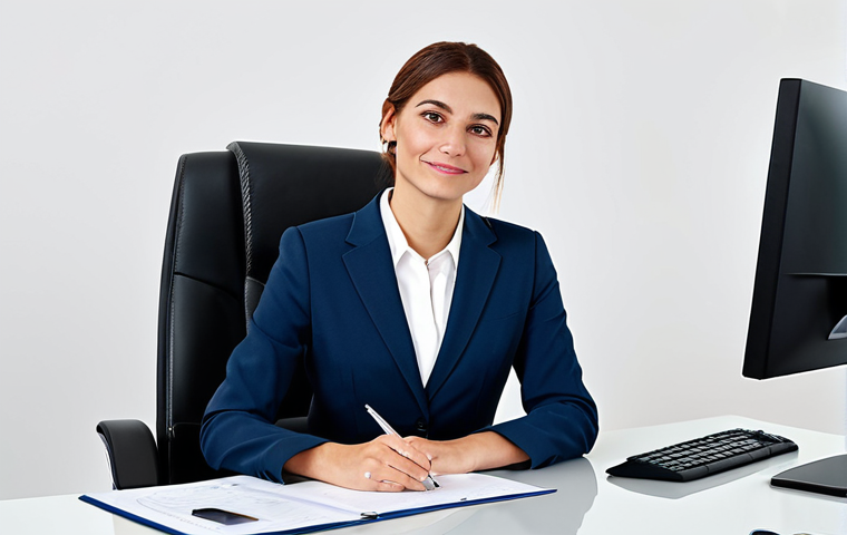 **

"A professional businesswoman in a modest business suit, sitting at a desk in a modern office, fully clothed, appropriate attire, safe for work, perfect anatomy, natural proportions, professional photography, high quality, family-friendly, clean background."

**