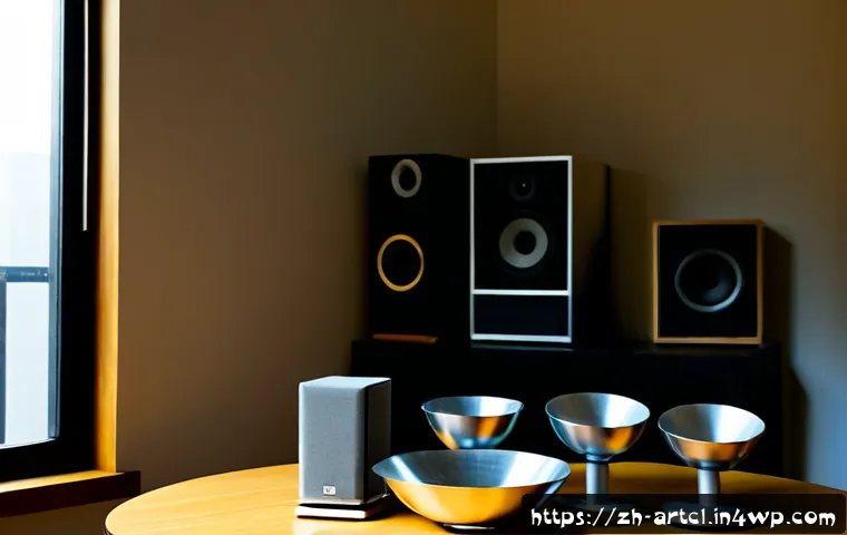 사운드 아트 프로젝트의 예술적 목표 설정하기 - Photorealistic contemporary sound art studio, an artist thoughtfully arranging microphones, resonant...